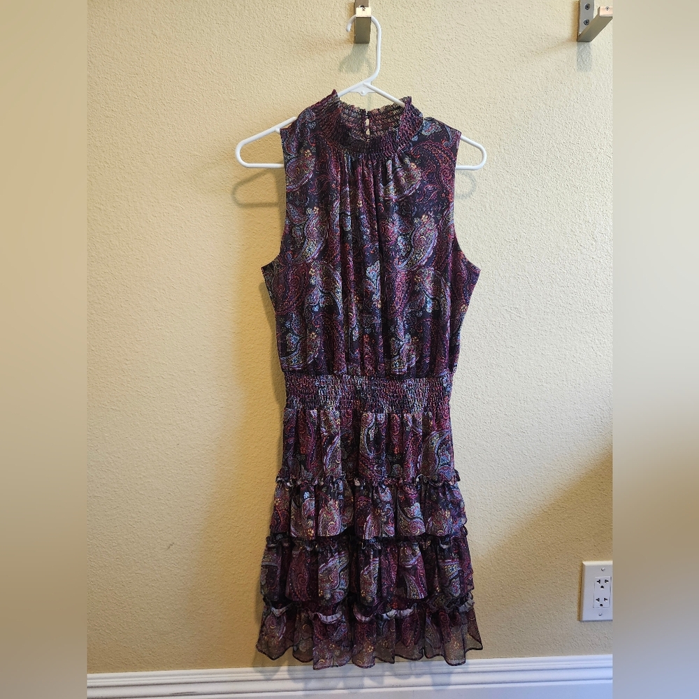 Shelli Segal Floral Sleeveless Midi Dress